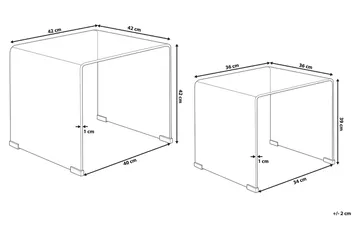 Prestina Sidebord 2-pk - Transparent - Møbler - Bord - Avlastningsbord - Lampebord & sidebord