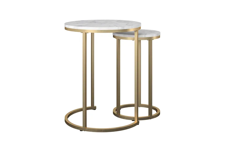 Revazi Sidebord Marmor, Hvit