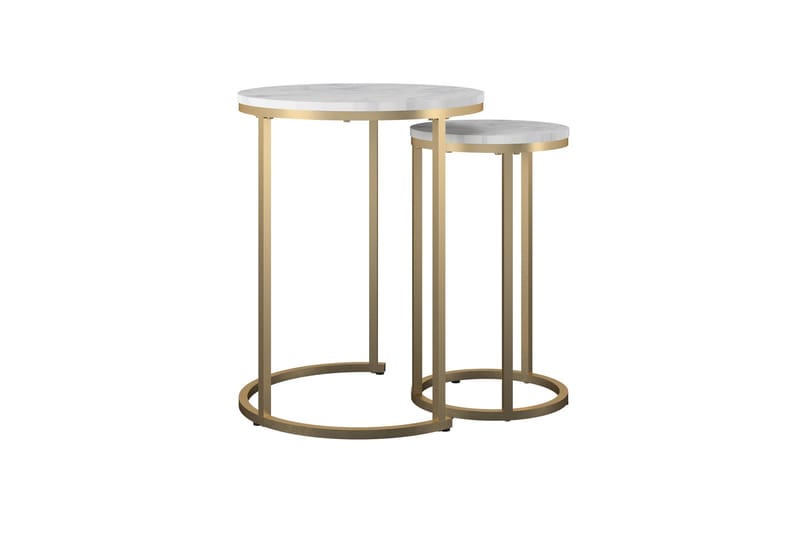 Revazi Sidebord Marmor - Hvit - Møbler - Bord - Avlastningsbord - Lampebord & sidebord