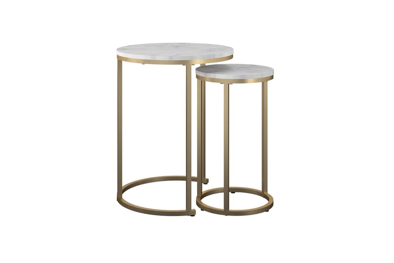 Revazi Sidebord Marmor - Hvit - Møbler - Bord - Avlastningsbord - Lampebord & sidebord