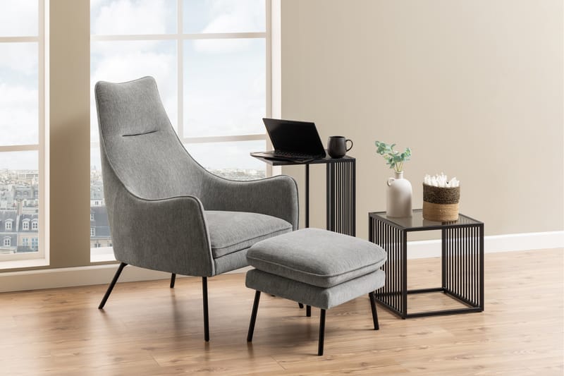 Saklani Sidebord 35x35 cm - Sort - Møbler - Bord - Avlastningsbord - Lampebord & sidebord