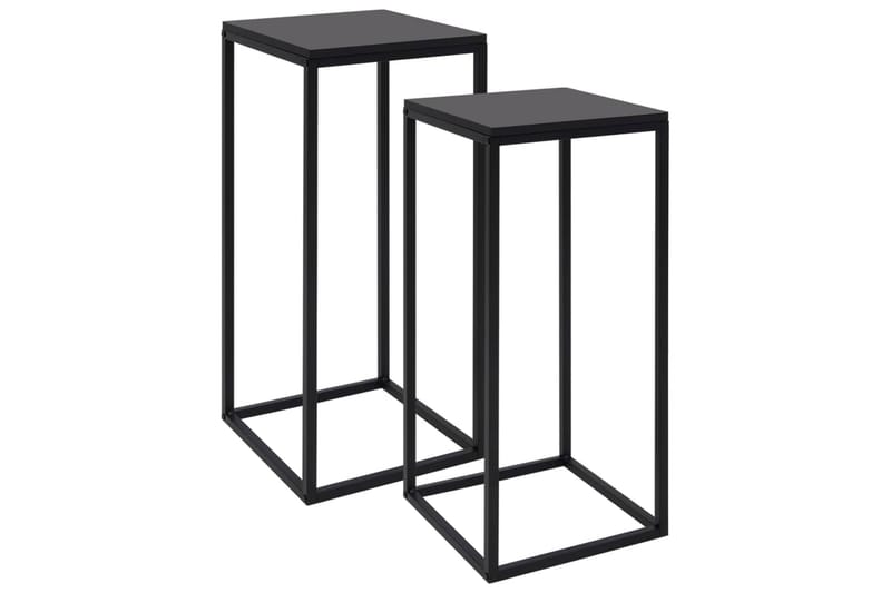 Sidebord 2 stk svart stål - Svart - Lampebord & sidebord - Brettbord og småbord