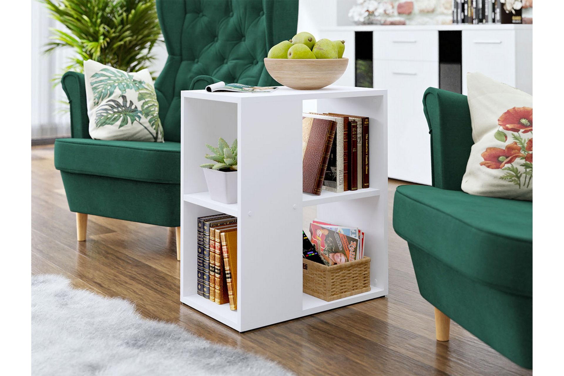 Sidebord 52 cm - Hvit - Møbler - Bord - Avlastningsbord - Lampebord & sidebord