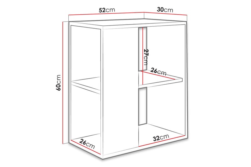 Sidebord 52 cm - Hvit - Møbler - Bord - Avlastningsbord - Lampebord & sidebord