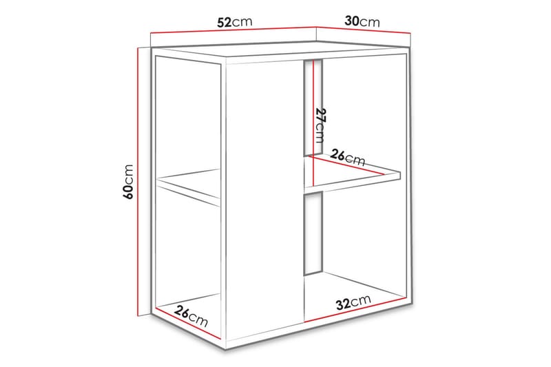 Sidebord 52 cm - Hvit - Lampebord & sidebord - Brettbord og småbord