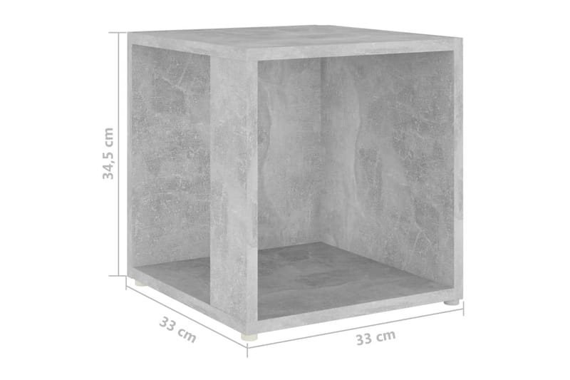 Sidebord betonggrå 33x33x34,5 cm sponplate - Grå - Møbler - Bord - Avlastningsbord - Lampebord & sidebord