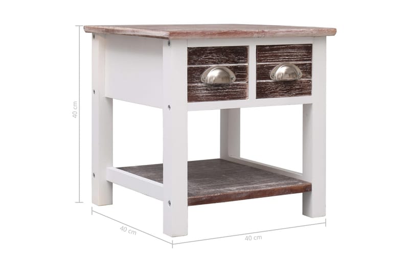 Sidebord brun 40x40x40 cm keisertre - Brun - Møbler - Bord - Avlastningsbord - Lampebord & sidebord