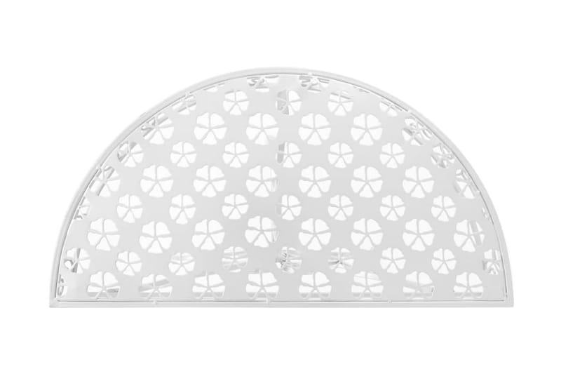 Sidebord gammeldags stil halvrund metall 72x36x74 cm sølv - Sølv - Møbler - Bord - Avlastningsbord - Lampebord & sidebord