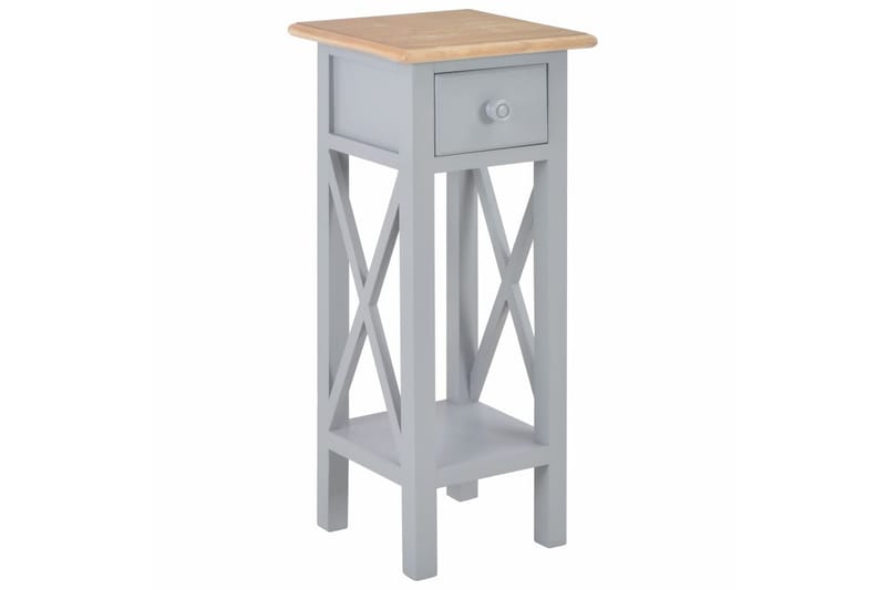 Sidebord grå 27x27x65,5 cm tre - Møbler - Bord - Avlastningsbord - Lampebord & sidebord