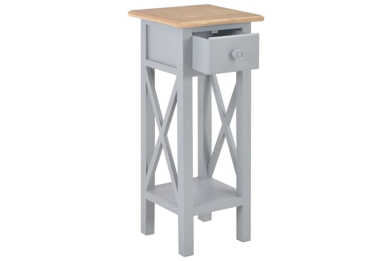 Sidebord grå 27x27x65,5 cm tre - Møbler - Bord - Avlastningsbord - Lampebord & sidebord