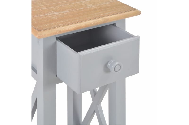 Sidebord grå 27x27x65,5 cm tre - Møbler - Bord - Avlastningsbord - Lampebord & sidebord