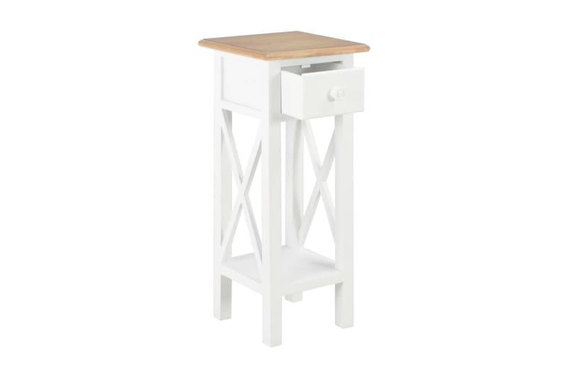 Sidebord hvit 27x27x65,5 cm tre - Møbler - Bord - Avlastningsbord - Lampebord & sidebord