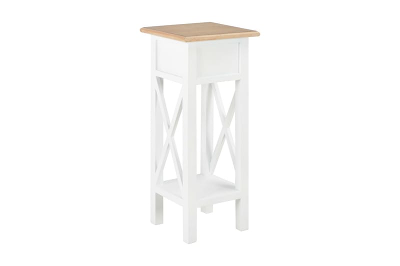 Sidebord hvit 27x27x65,5 cm tre - Møbler - Bord - Avlastningsbord - Lampebord & sidebord