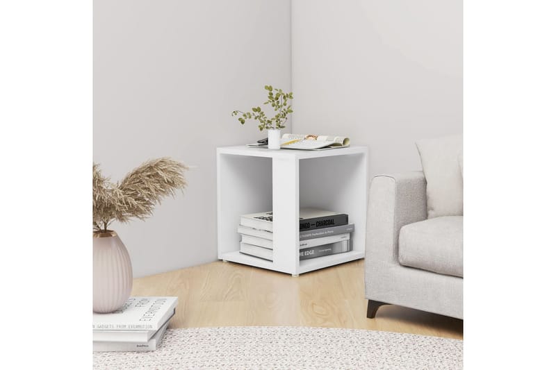 Sidebord hvit 33x33x34,5 cm sponplate - Hvit - Møbler - Bord - Avlastningsbord - Lampebord & sidebord