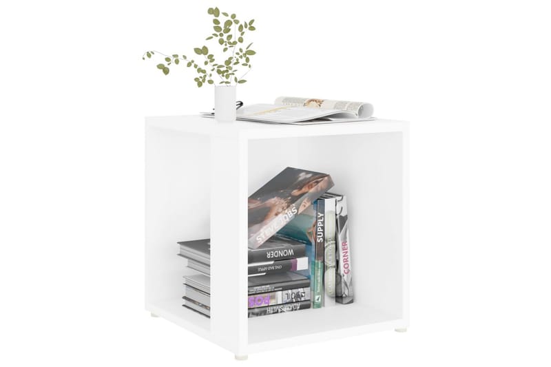 Sidebord hvit 33x33x34,5 cm sponplate - Hvit - Møbler - Bord - Avlastningsbord - Lampebord & sidebord