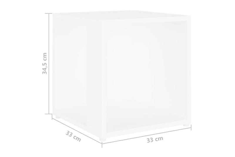 Sidebord hvit 33x33x34,5 cm sponplate - Hvit - Møbler - Bord - Avlastningsbord - Lampebord & sidebord