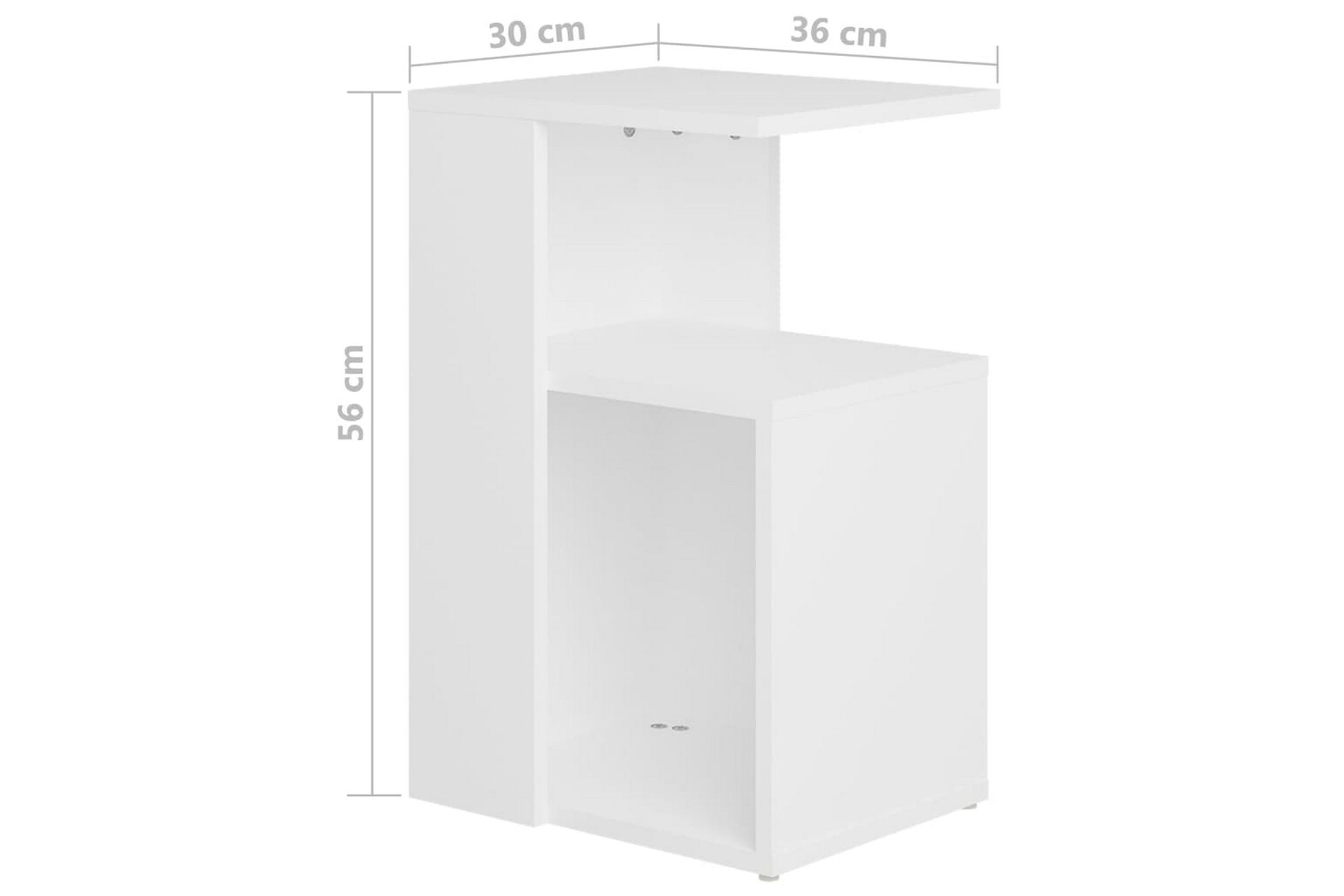 Sidebord hvit 36x30x56 cm sponplate - Hvit - Møbler - Bord - Avlastningsbord - Lampebord & sidebord