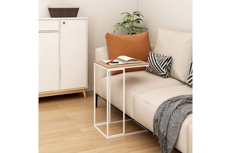 Sidebord hvit 40x30x59 cm sponplate - Hvit - Lampebord & sidebord - Brettbord og småbord