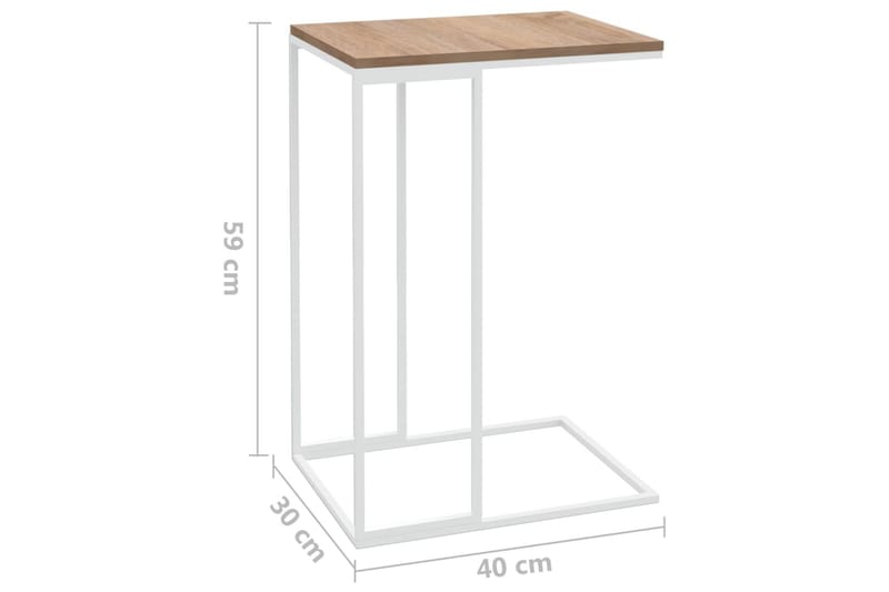 Sidebord hvit 40x30x59 cm sponplate - Hvit - Møbler - Bord - Avlastningsbord - Lampebord & sidebord