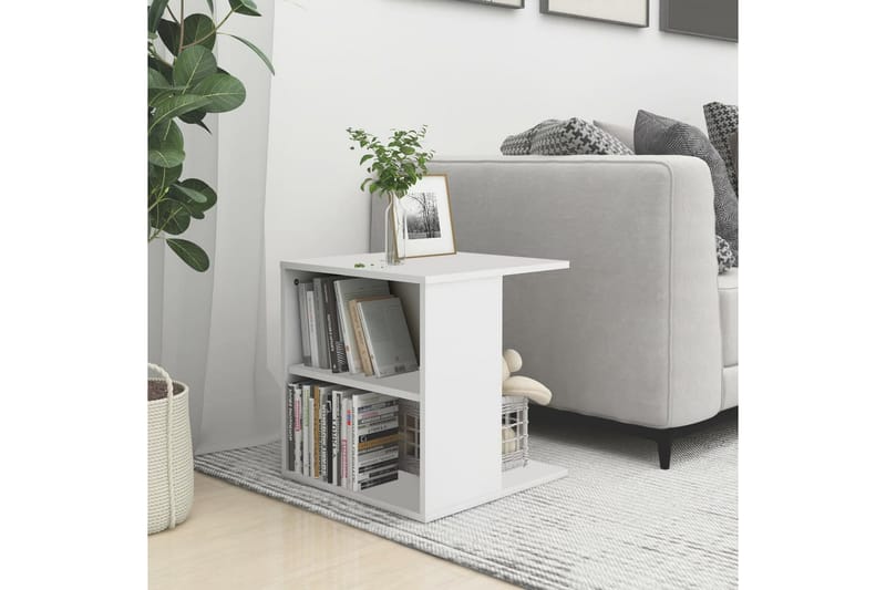 Sidebord hvit 45x45x48 cm sponplate - Hvit - Møbler - Bord - Avlastningsbord - Lampebord & sidebord