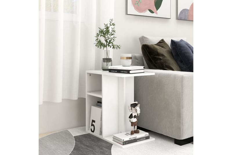 Sidebord hvit 50x30x50 cm sponplate - Hvit - Møbler - Bord - Avlastningsbord - Lampebord & sidebord