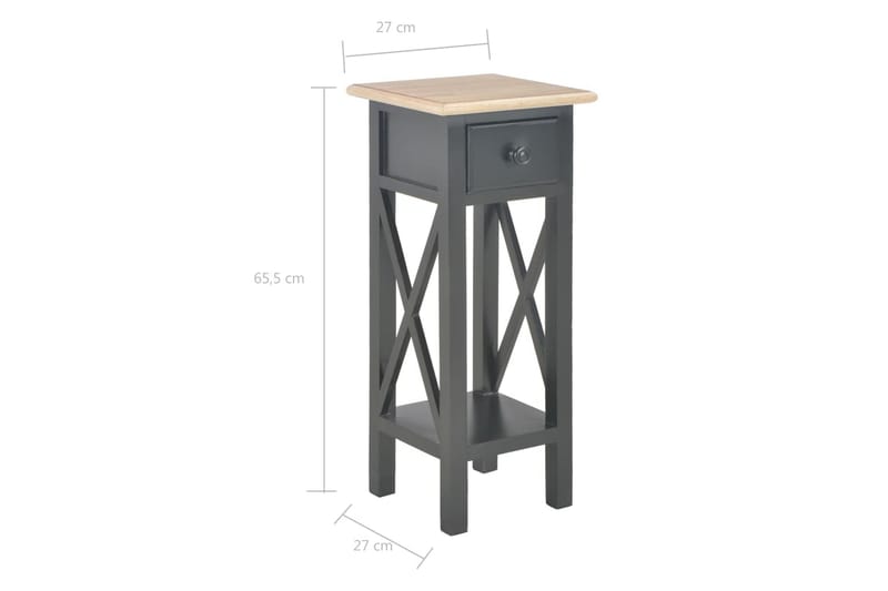 Sidebord svart 27x27x65,5 cm tre - Møbler - Bord - Avlastningsbord - Lampebord & sidebord