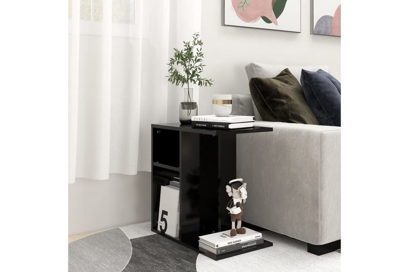 Sidebord svart 50x30x50 cm sponplate - Svart - Lampebord & sidebord - Brettbord og småbord