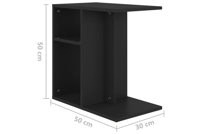 Sidebord svart 50x30x50 cm sponplate - Svart - Møbler - Bord - Avlastningsbord - Lampebord & sidebord