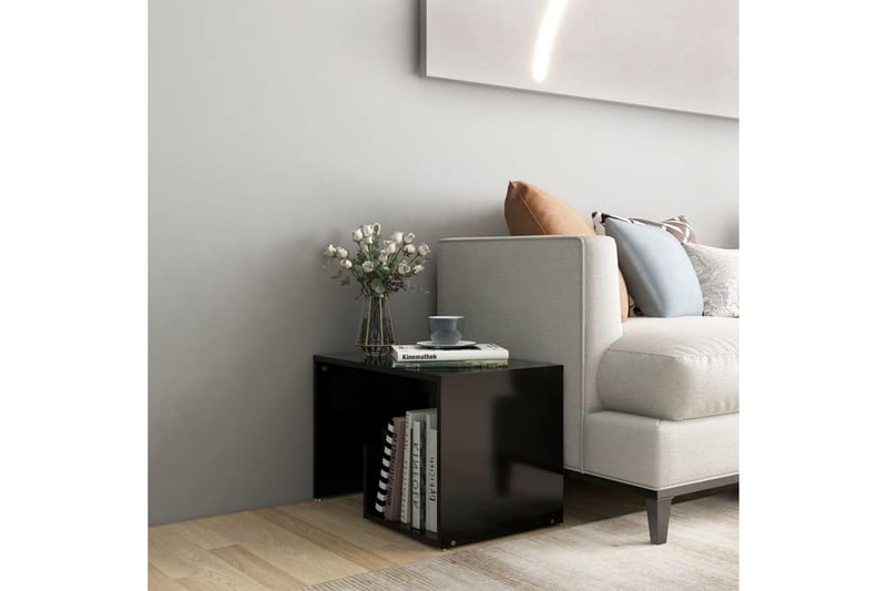 Sidebord svart 59x36x38 cm sponplate - Svart - Møbler - Bord - Avlastningsbord - Lampebord & sidebord