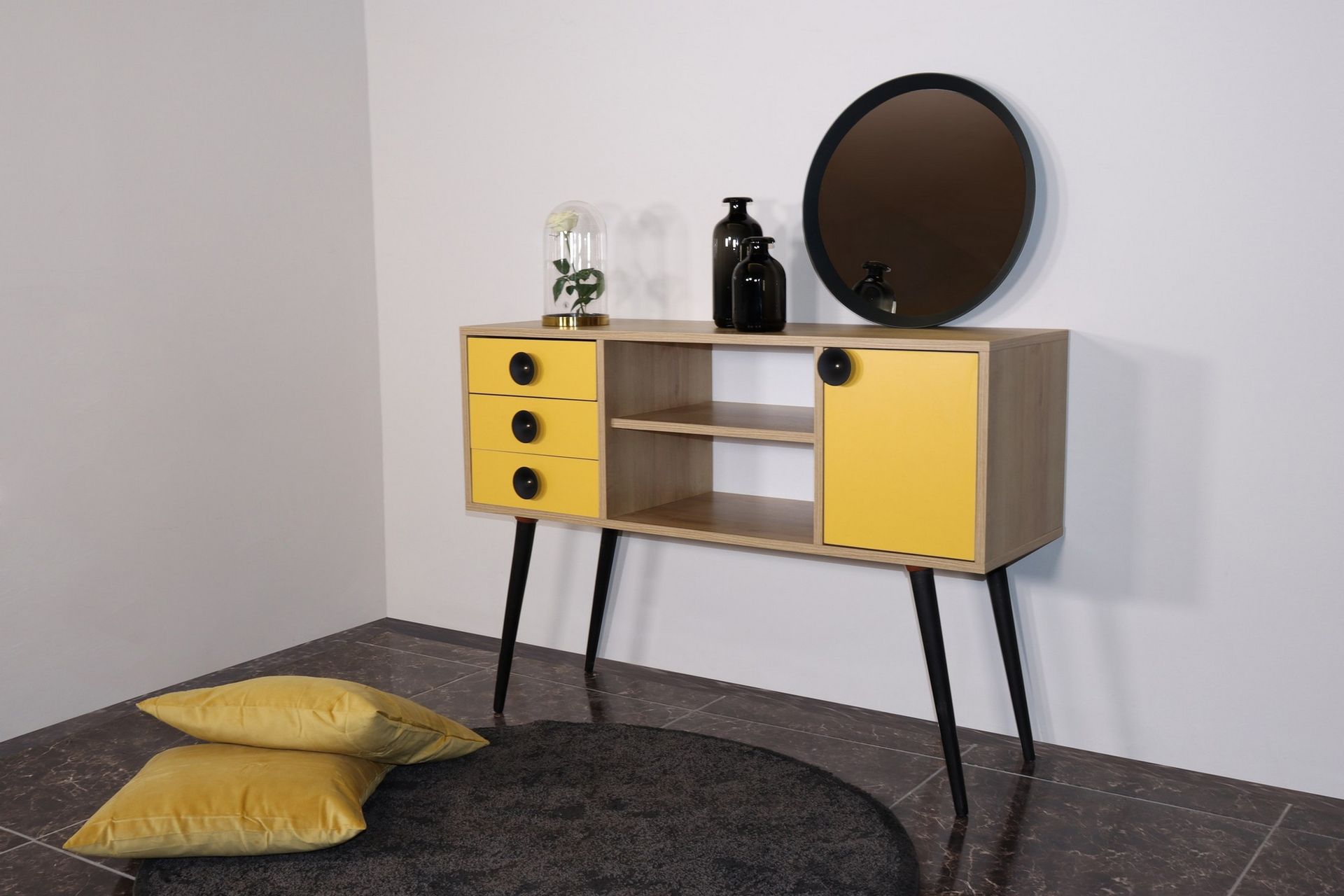 Sidobord Guld|Ek|Gul - Møbler - Bord - Avlastningsbord - Lampebord & sidebord