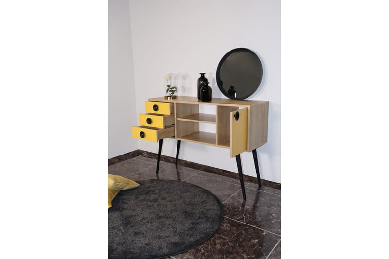 Sidobord Guld|Ek|Gul - Møbler - Bord - Avlastningsbord - Lampebord & sidebord