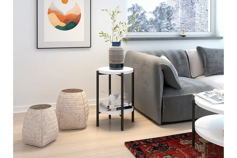 Staffin Sidobord White - Møbler - Bord - Avlastningsbord - Lampebord & sidebord