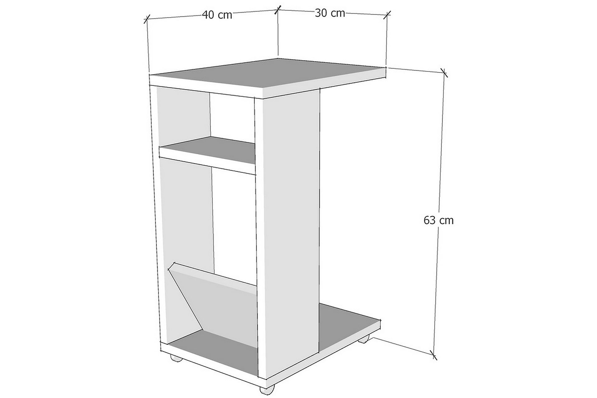 Tekel Sidebord 63 cm - Antrasitt/Svart - Møbler - Bord - Avlastningsbord - Lampebord & sidebord