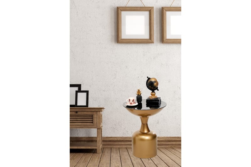 Tessandra Sidebord 42x46x42 cm Rundt - Gull - Lampebord & sidebord - Brettbord og småbord
