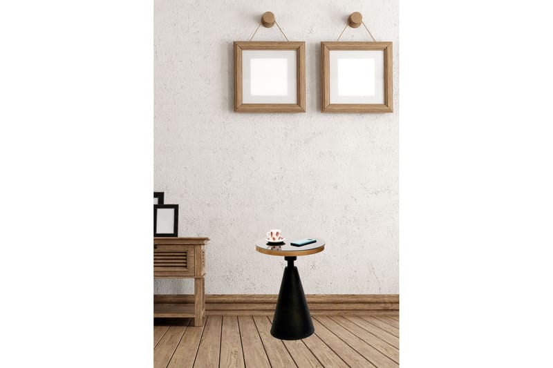 Tessandra Sidebord 42x55x42 cm Rundt - Gull/Svart - Lampebord & sidebord - Brettbord og småbord