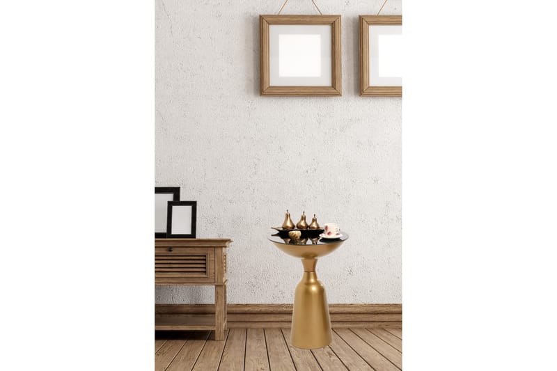 Tessandra Sidebord 42x56x42 cm Rundt - Gull - Lampebord & sidebord - Brettbord og småbord