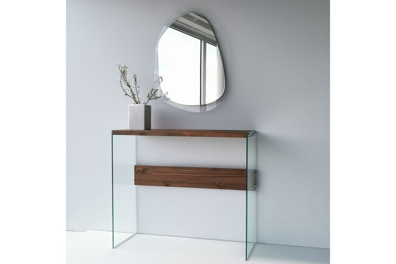 Thorold Sidebord 91 cm - Mørkebrun / herdet glass - Møbler - Bord - Avlastningsbord - Lampebord & sidebord