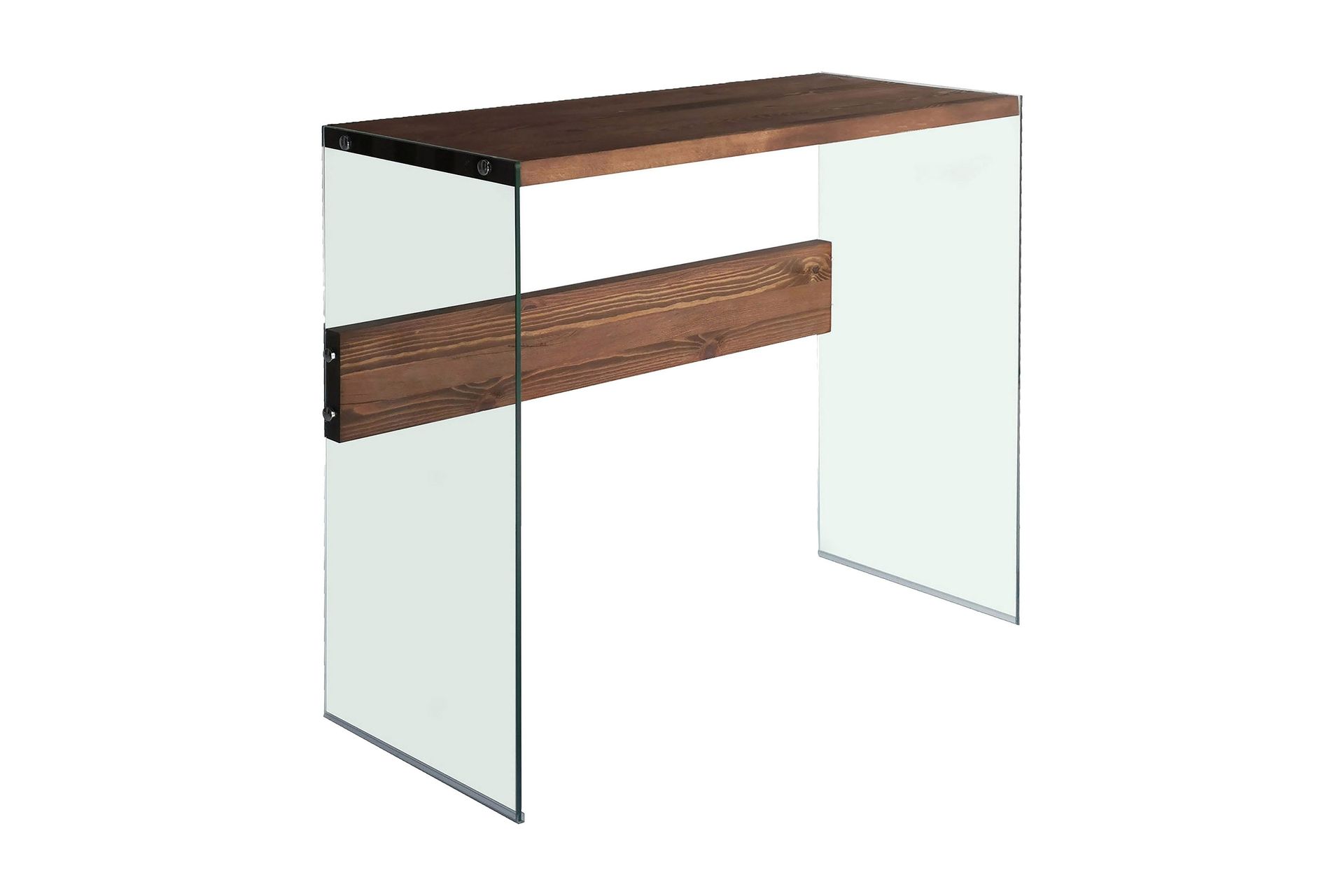 Thorold Sidebord 91 cm - Mørkebrun / herdet glass