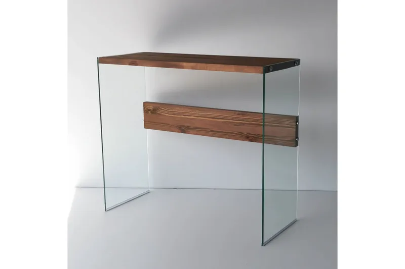 Thorold Sidebord 91 cm - Mørkebrun / herdet glass - Møbler - Bord - Avlastningsbord - Lampebord & sidebord