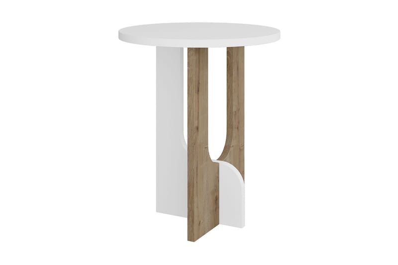 Timiza Sidebord 40x47x40 cm Rundt - Hvit - Møbler - Bord - Avlastningsbord - Lampebord & sidebord