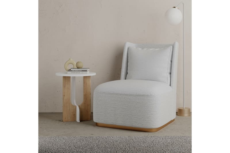 Timiza Sidebord 40x47x40 cm Rundt - Hvit - Møbler - Bord - Avlastningsbord - Lampebord & sidebord