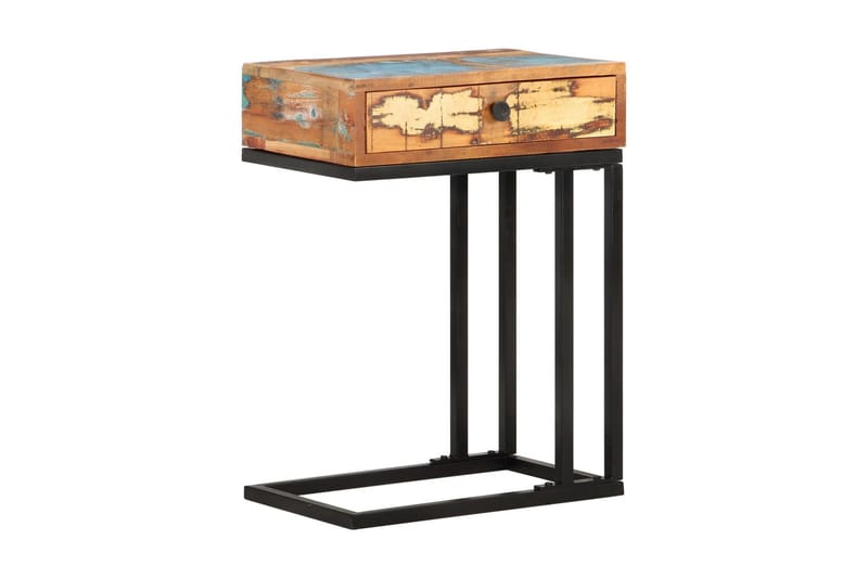 U-formet sidebord 45x30x61 cm gjenvunnet heltre - Flerfarget - Møbler - Bord - Avlastningsbord - Lampebord & sidebord