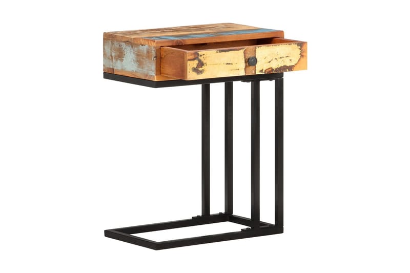 U-formet sidebord 45x30x61 cm gjenvunnet heltre - Flerfarget - Møbler - Bord - Avlastningsbord - Lampebord & sidebord