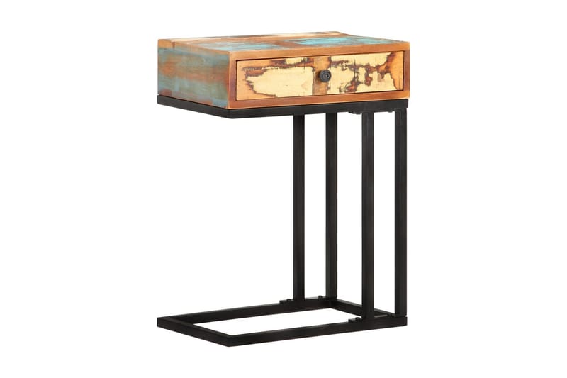 U-formet sidebord 45x30x61 cm gjenvunnet heltre - Flerfarget - Møbler - Bord - Avlastningsbord - Lampebord & sidebord