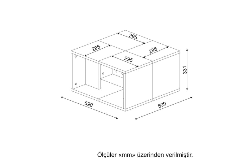 Vintalle Sidebord 30 cm Delbart - Hvit - Lampebord & sidebord - Brettbord og småbord