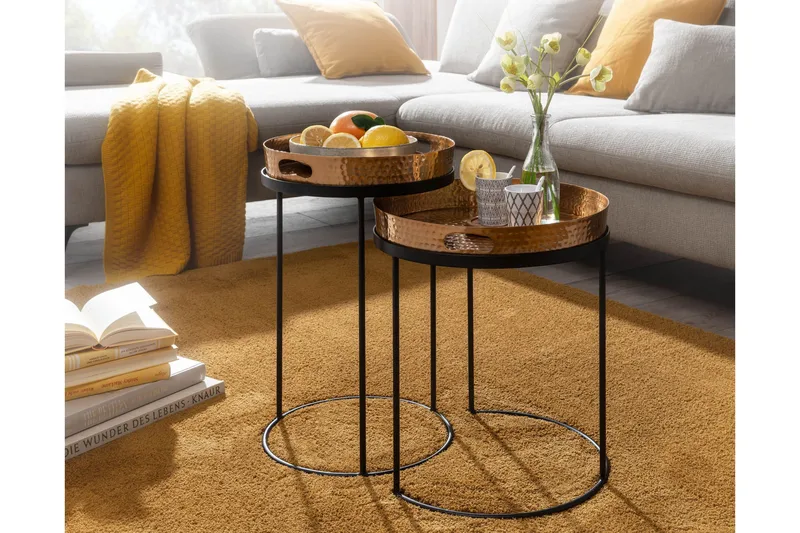 Wilhem Sidebord 33 cm Rund - Gull - Møbler - Bord - Avlastningsbord - Lampebord & sidebord