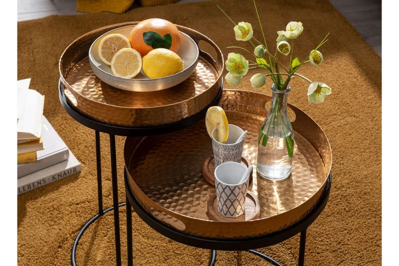 Wilhem Sidebord 33 cm Rund - Gull - Møbler - Bord - Avlastningsbord - Lampebord & sidebord