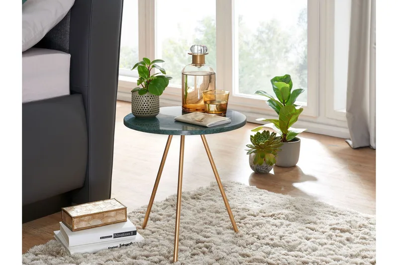 Wilhem Sidebord 38 cm Rund - Grønn - Møbler - Bord - Avlastningsbord - Lampebord & sidebord