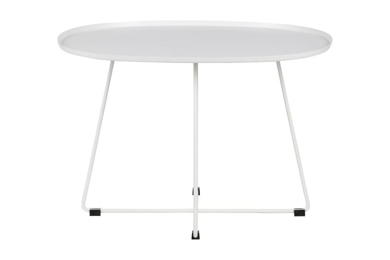 Woodrow Sidebord XL 70 cm Oval - Hvit - Møbler - Bord - Avlastningsbord - Lampebord & sidebord