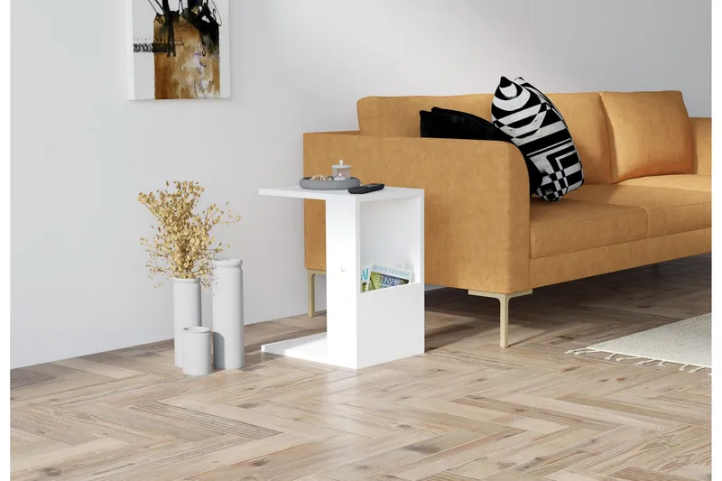 Yggersryd Sidebord 30x50x30 cm - Hvit - Møbler - Bord - Avlastningsbord - Lampebord & sidebord